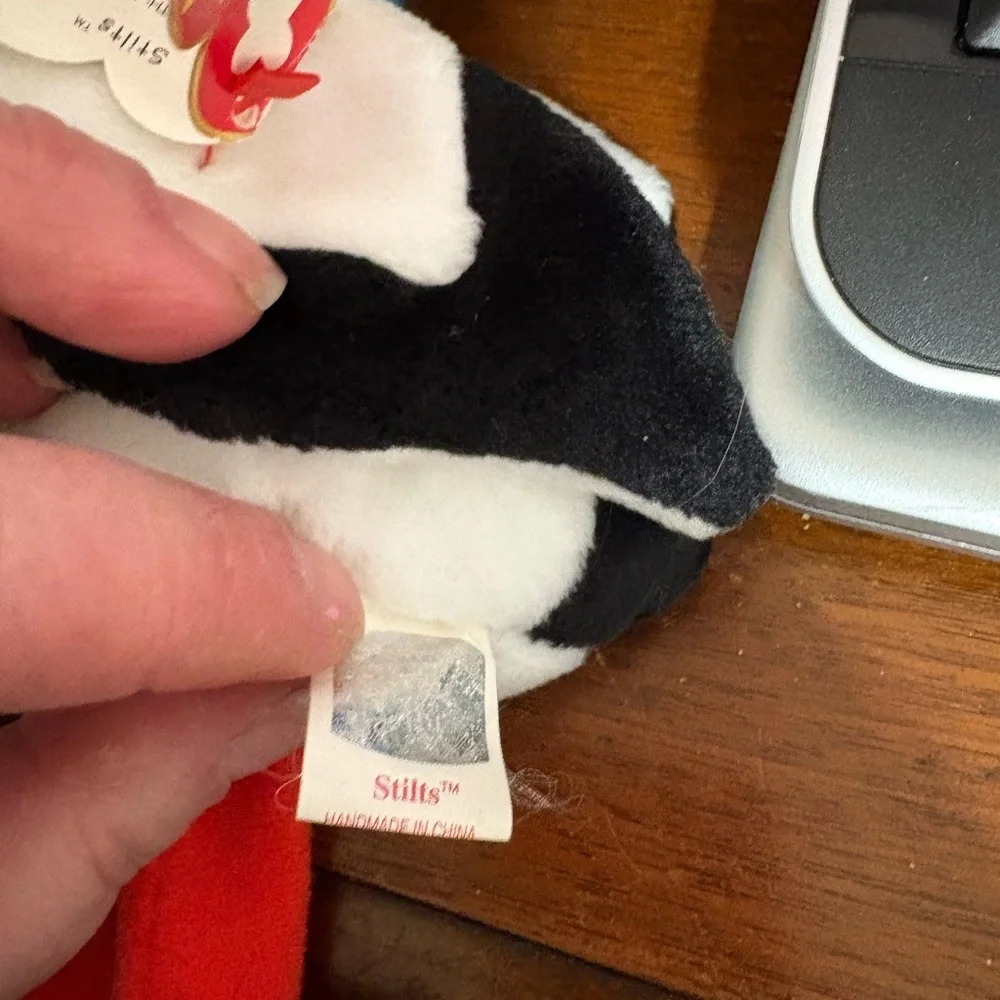 Stilts the Stork TY Beanie Baby. RARE TAG ERROR. 1998 Mint condition.